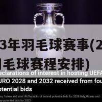 2023年羽毛球赛事(2023年羽毛球赛程安排)